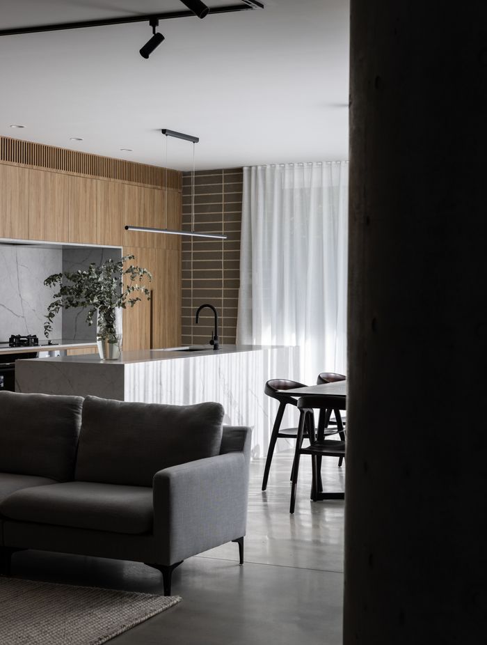 A cohesive blend of textures and neutral tones.