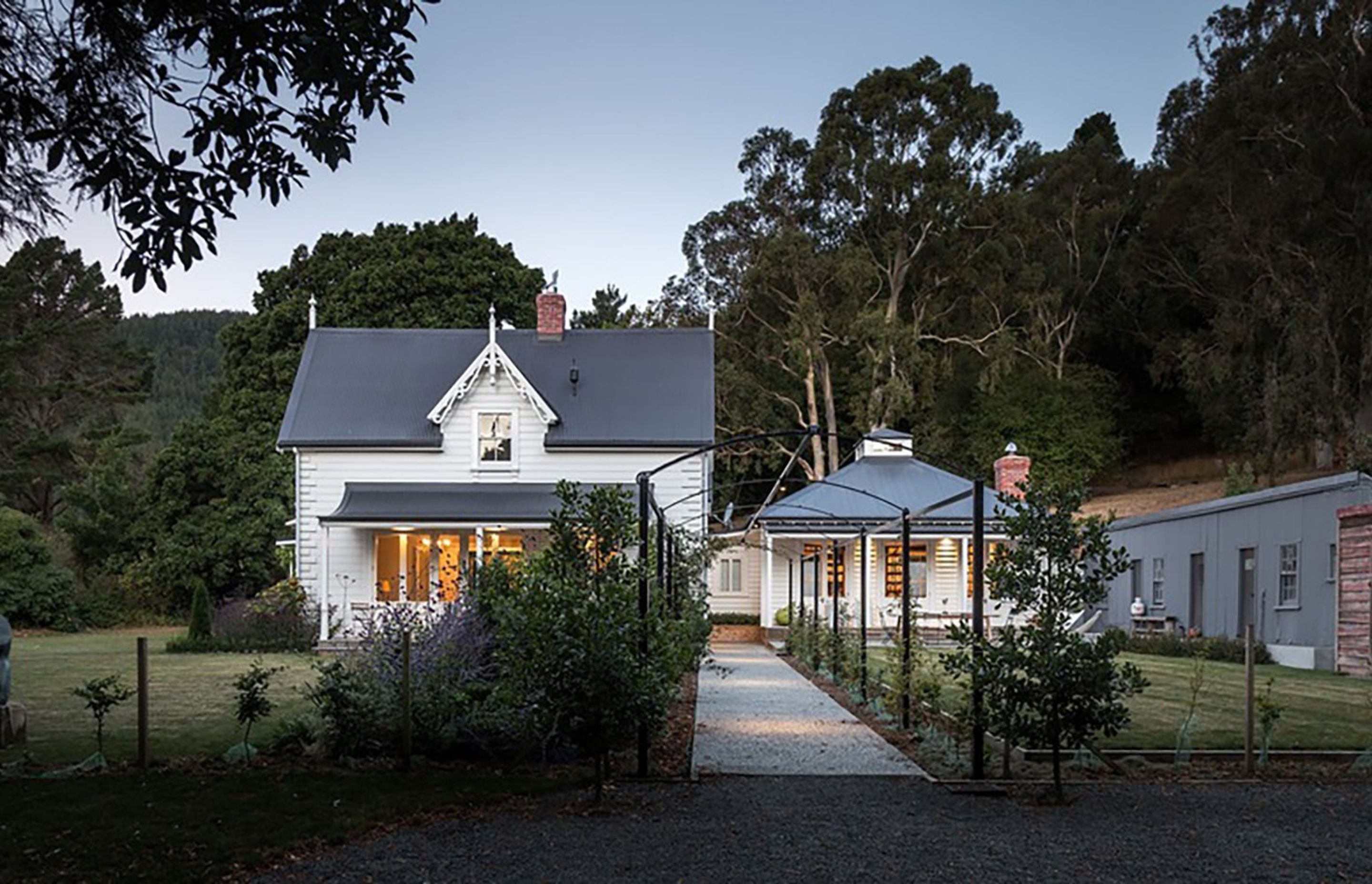 Built in the 1860s, Louden Homestead has been lovingly restored with the former staff quarters on the right turned into a library.