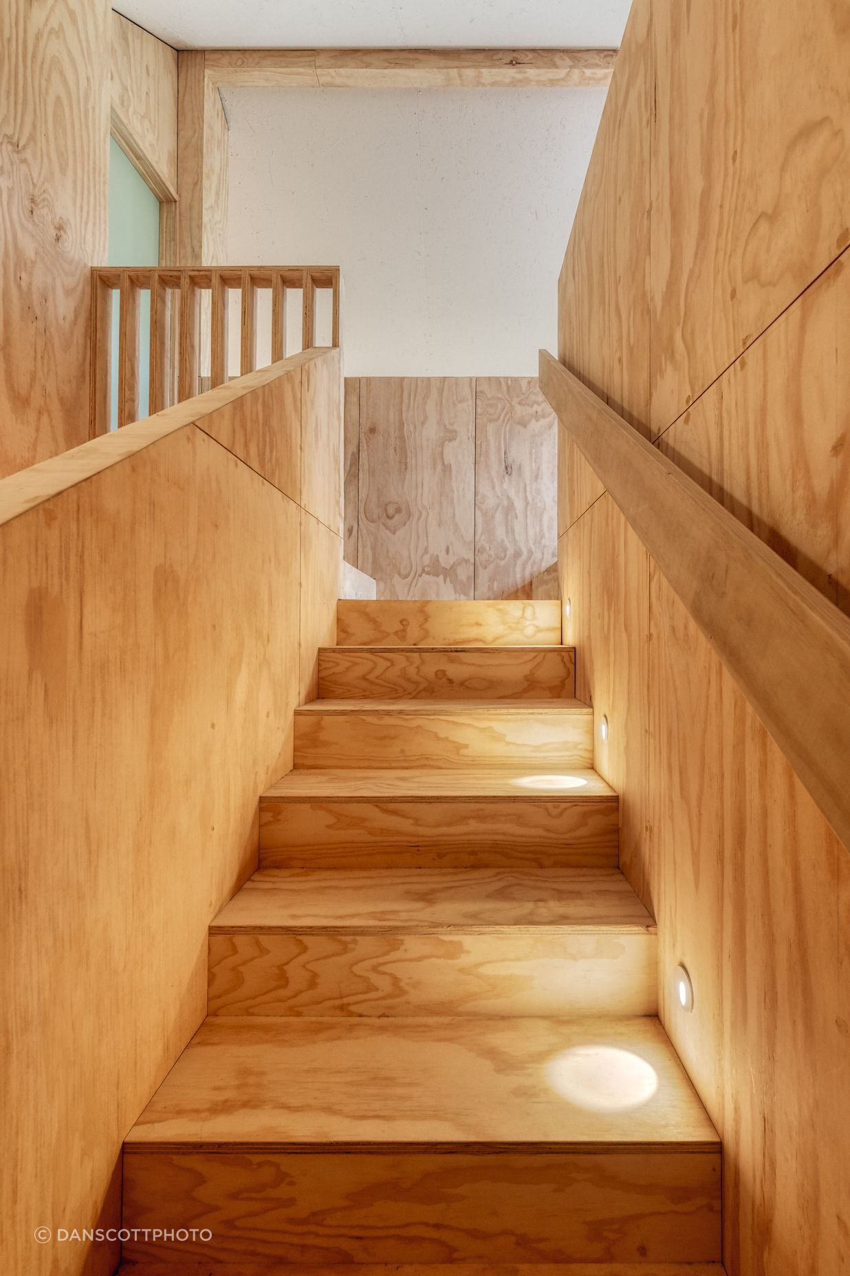 “Our kids had a habit of drawing on the walls,” says Joseph. “So plywood means we can sand it off. If at a later date we get bored of the plywood we can whitewash it or we can line over it.”