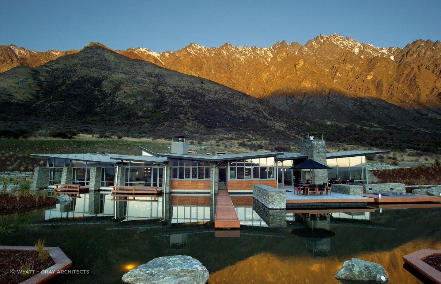 The dramatic and playful design perfectly personifies the Remarkables House by Wyatt + Gray Architects. | Photography: Blair Mckenzie