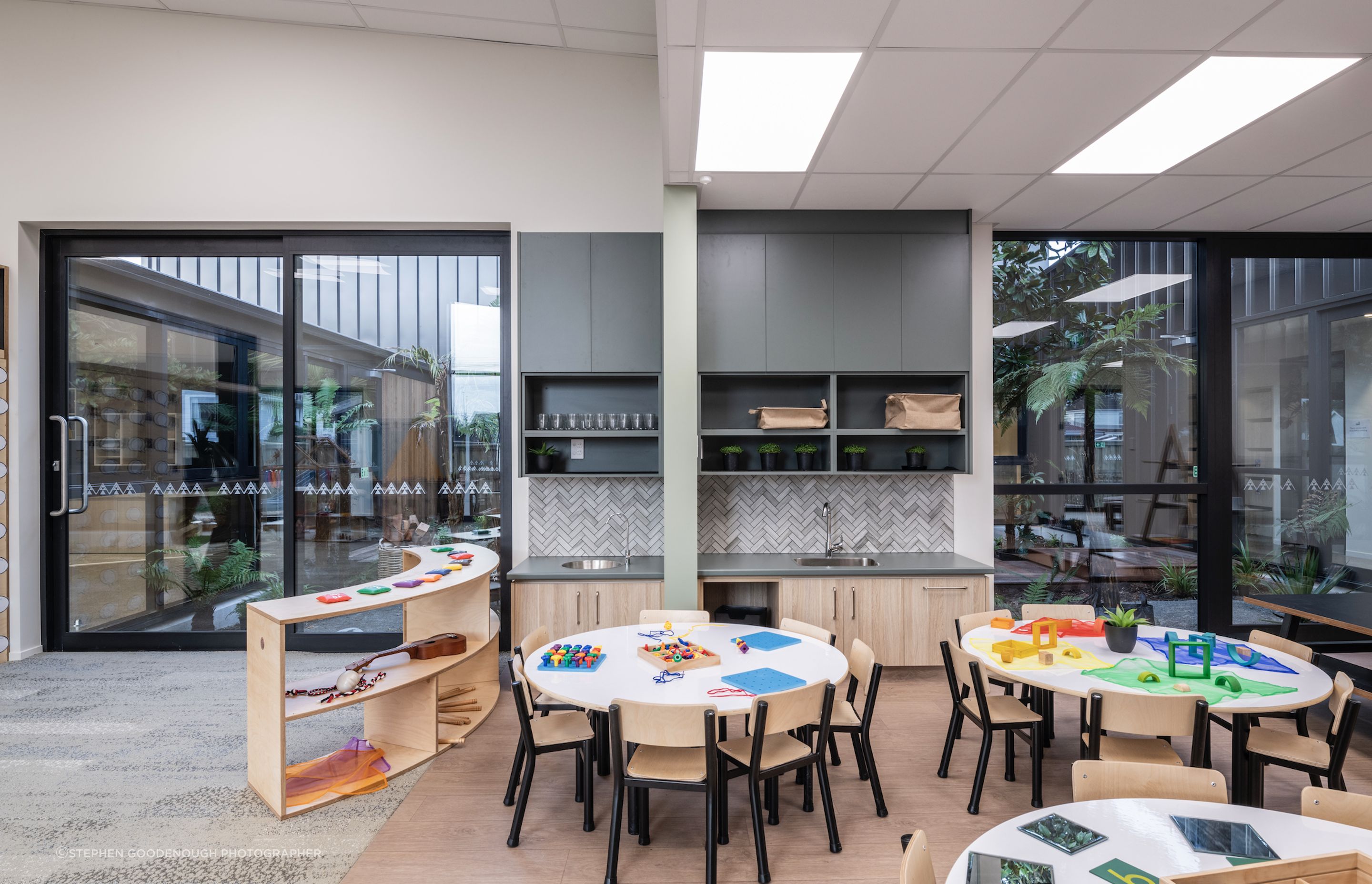 This design coalesces wonder-filled spaces with the daily curriculum to foster an environment that is deliberately crafted to be both aesthetically and intellectually stimulating to a child.