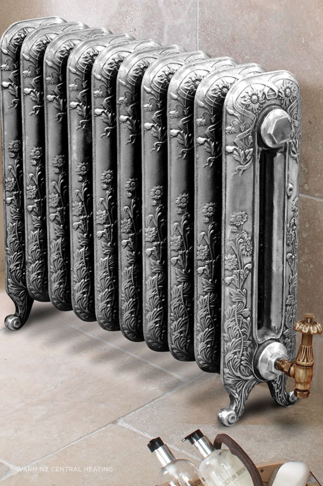 The Montpellier Cast Iron Radiator from Paladin is a great example of natural design elements blending with technology.