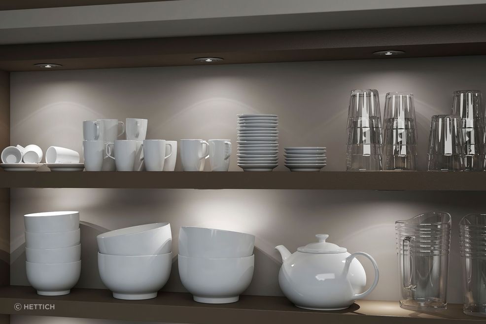 LED lights, like those featured in Magic Lighting
by Hettich are infinitely versatile for all sorts of applications.