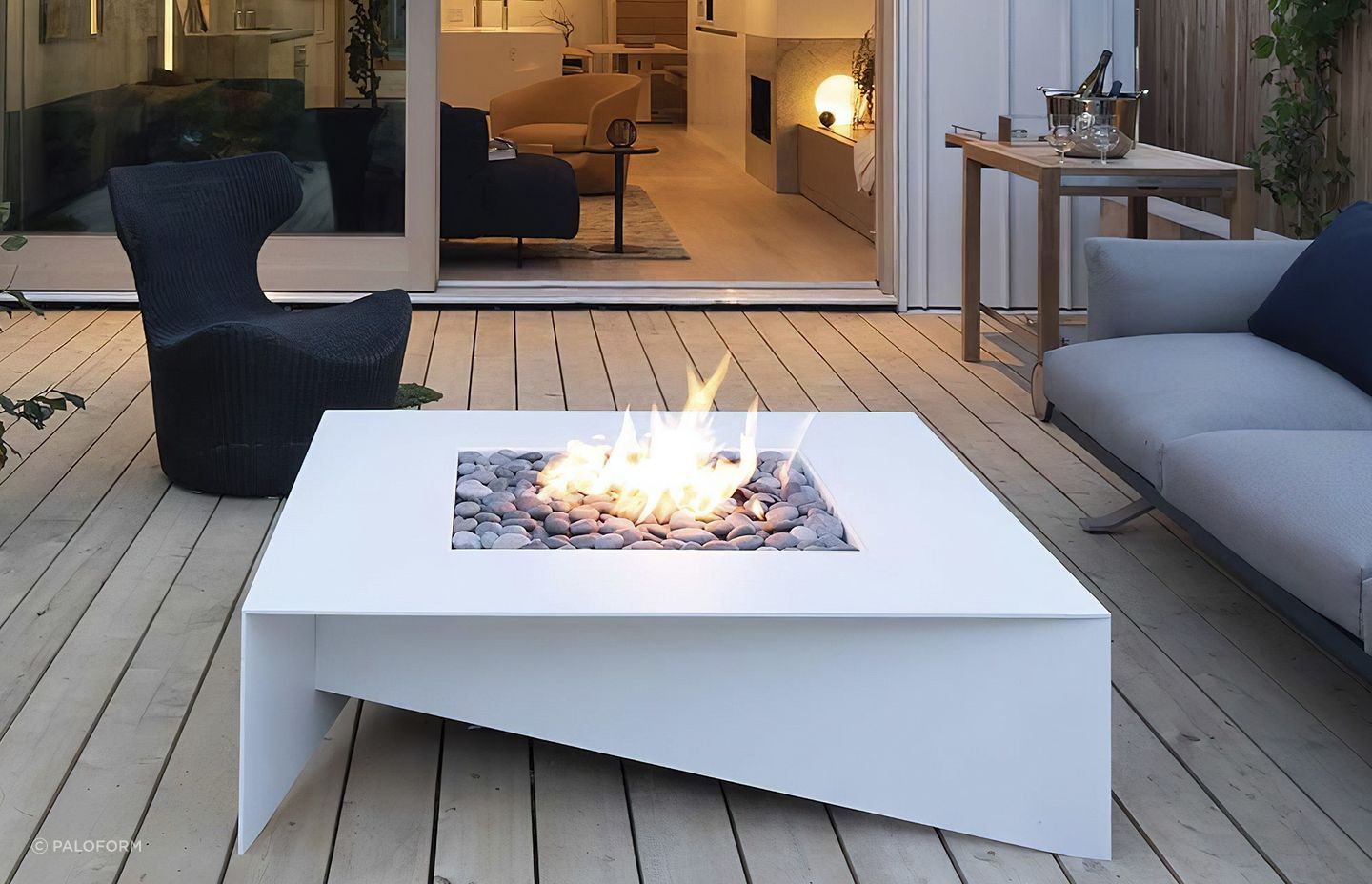 The drama of a fire pit, like the Fold Fire Table, is hard to top