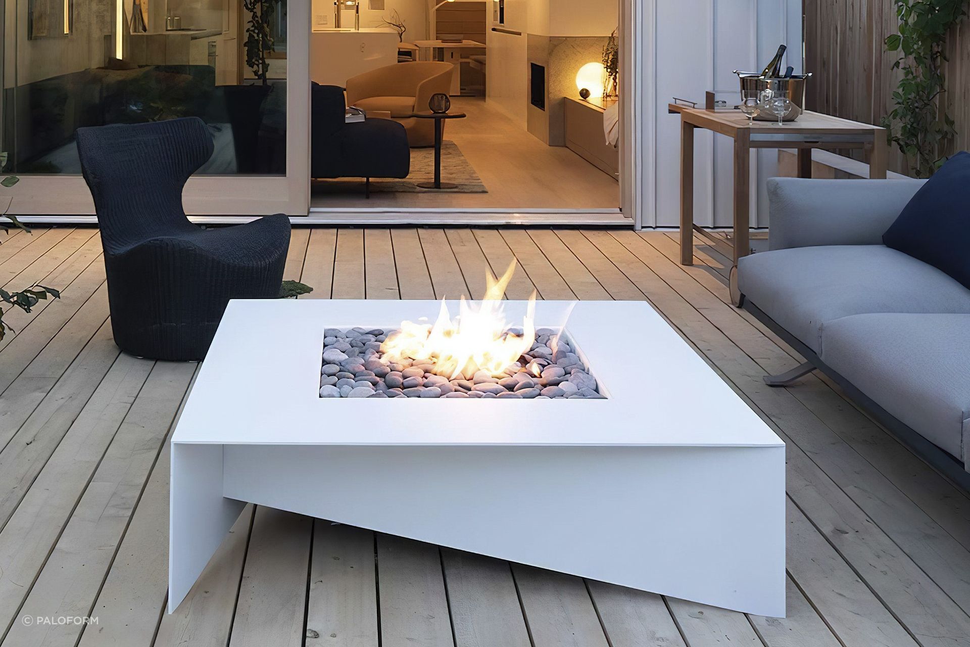 The drama of a fire pit, like the Fold Fire Table, is hard to top