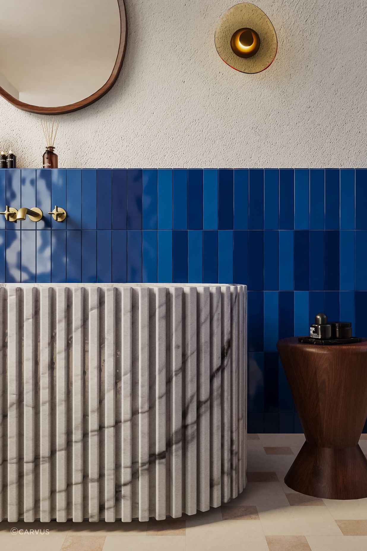 “We’ve noticed a growing trend in the market for fluted products, and it’s something we’ve embraced. When you tie this back to the use of Indian marble, it brings in unique qualities, like the distinct colours and textures that only marble can offer,'" says Ralph.