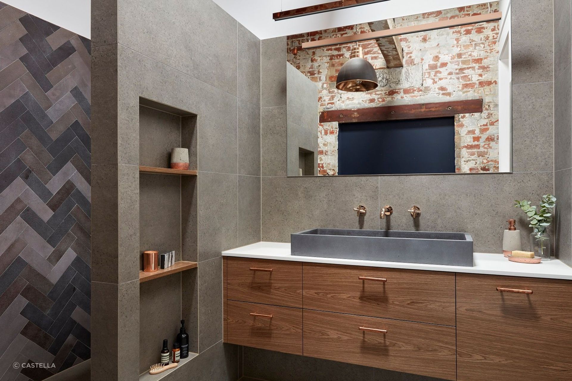 This Port Melbourne Project shows how bathroom shelving can improve design and storage - Photography: Tom Roe Photography