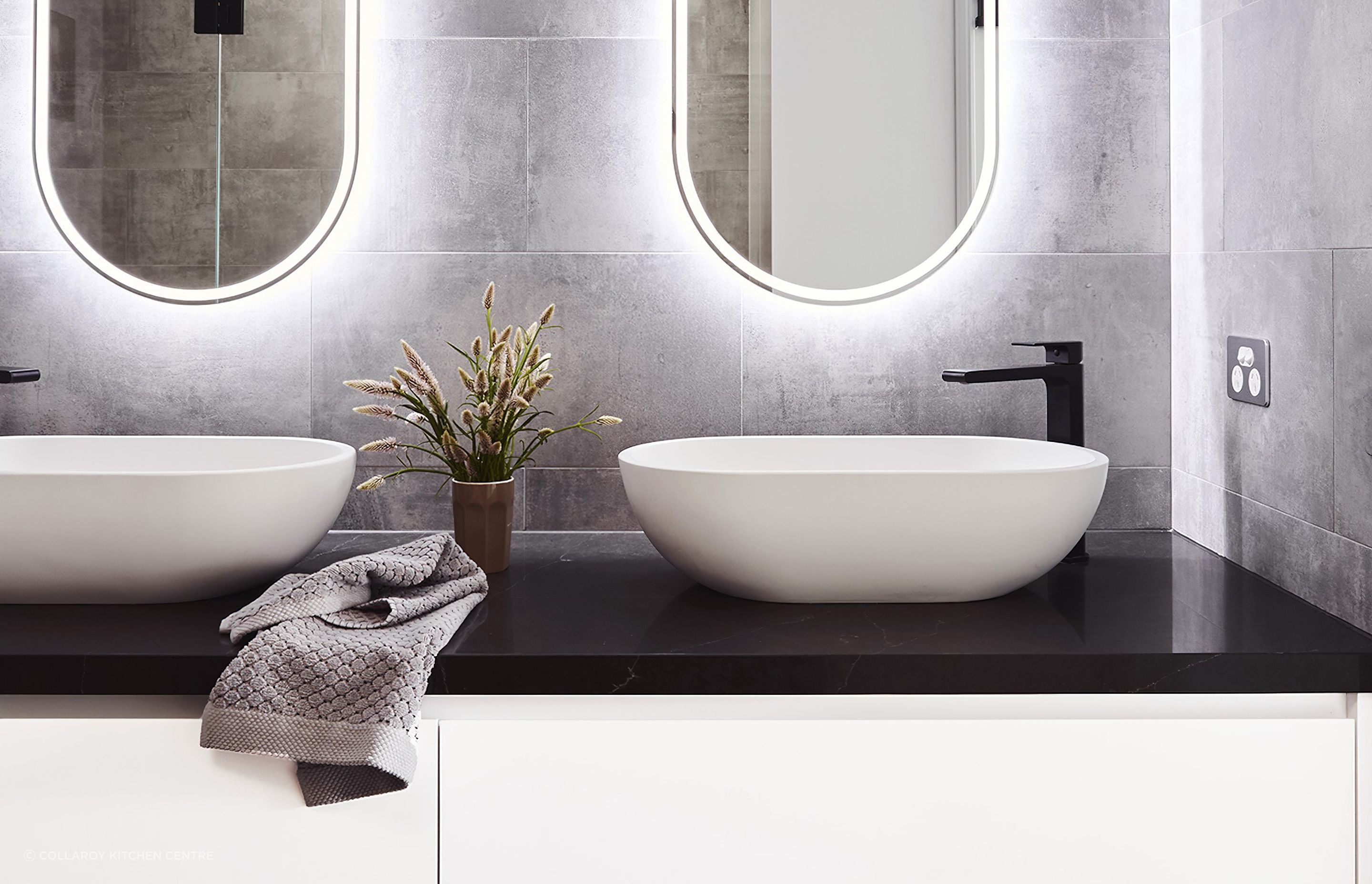 Luxury hand towels can add texture and interest as shown here in this Manly Bathroom Project