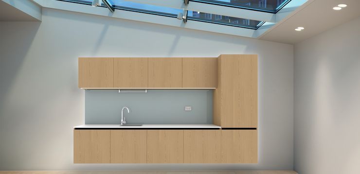 Floating designer kitchenette redefines space