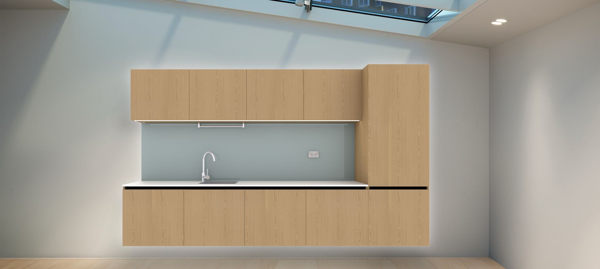 Prefabricated kitchen designer and manufacturer, Kitchenette's new Floating kitchenette range.