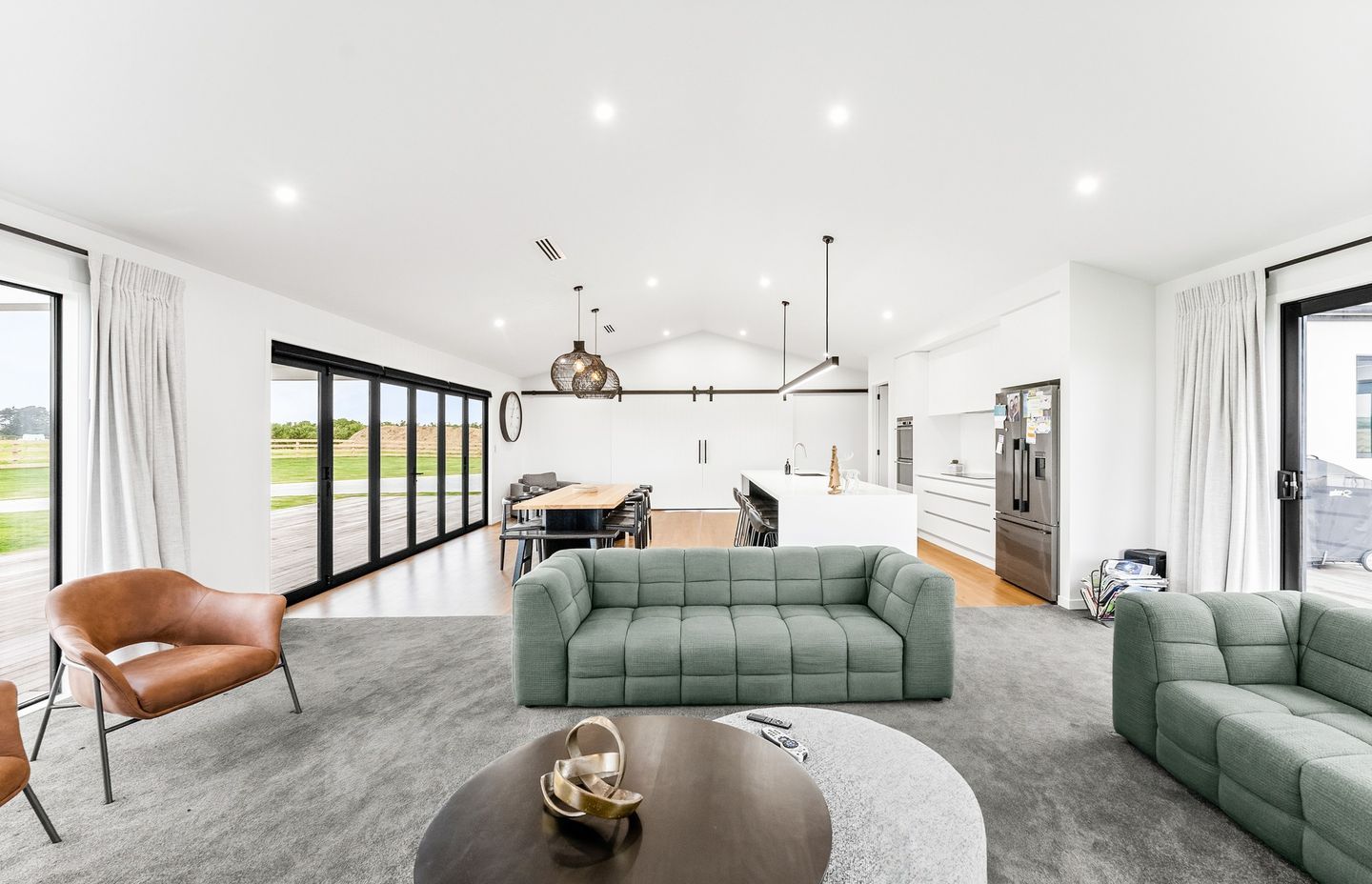 The modern open-plan interior.