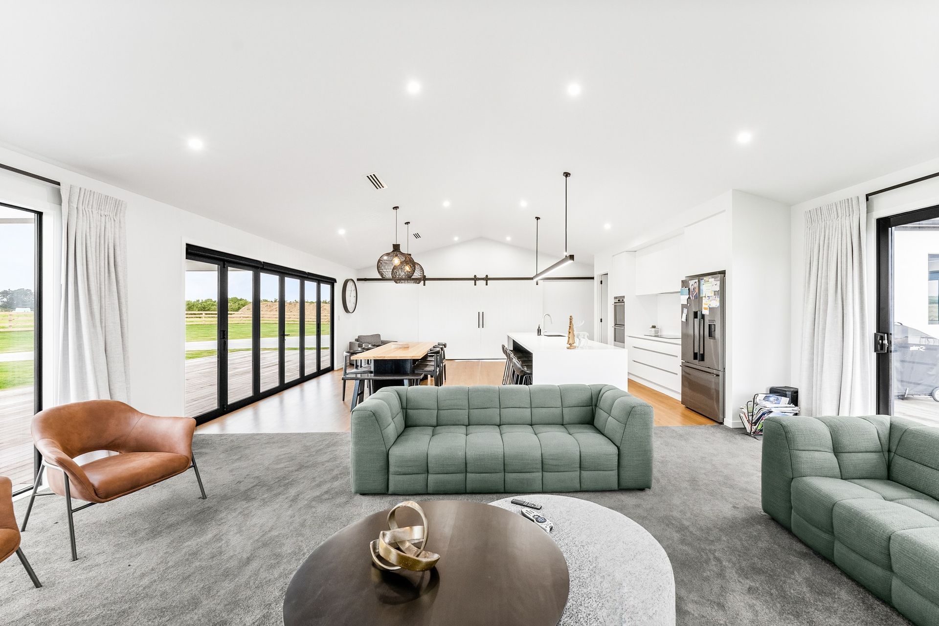 The modern open-plan interior.
