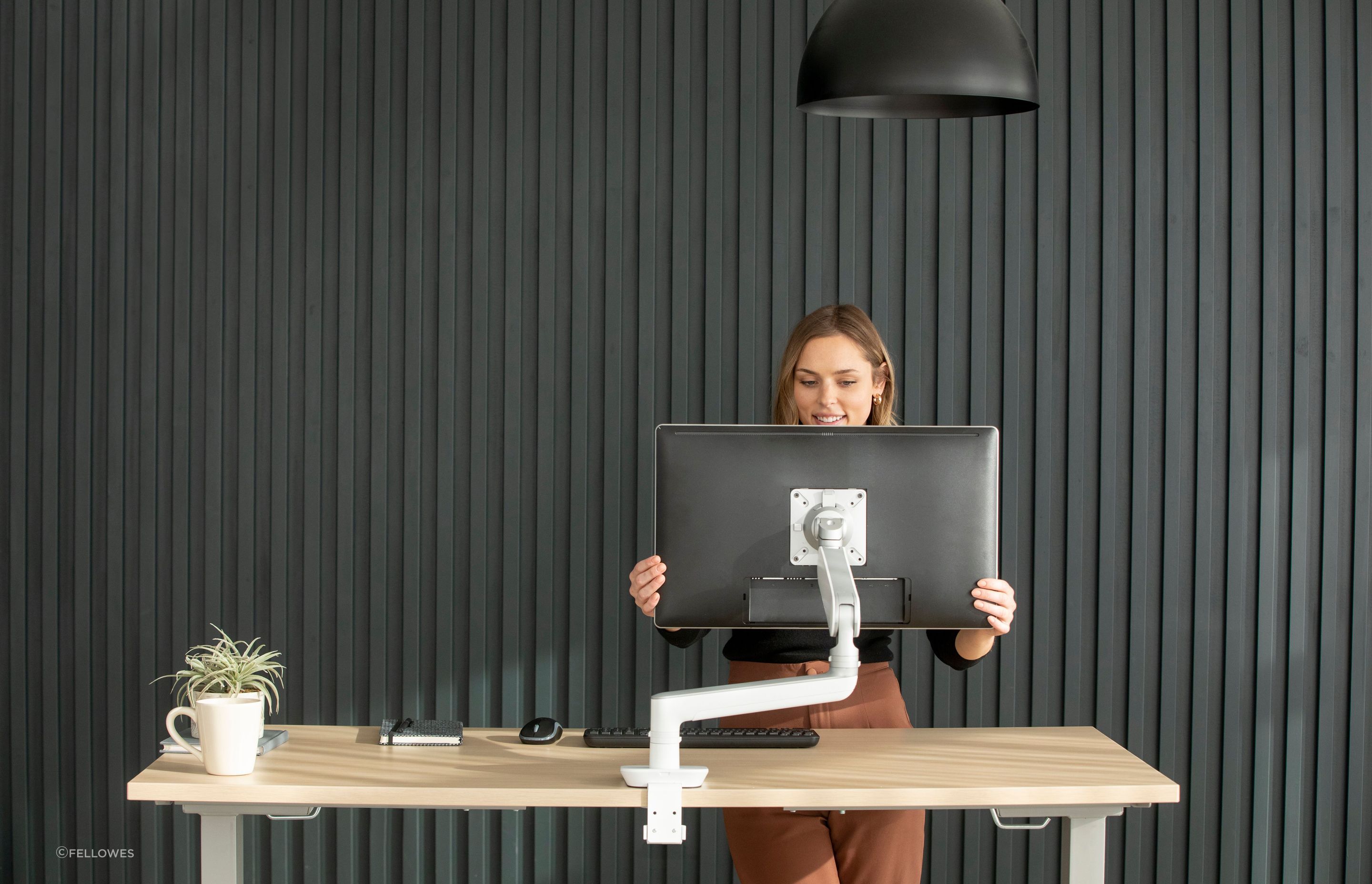 Fellowes' Rising Monitor Arms are designed with 16 different configurations and nine colour finishes so that they can seamlessly integrate into any space.