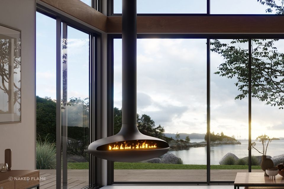 Naked Flame Curve-120 Gas Fireplace is great modern addition to any home to add a dramatic feature to your living space.