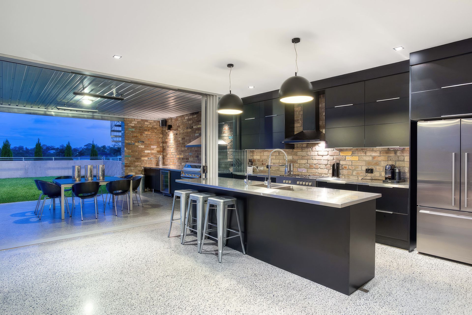 From the outside in: the recycled bricks used to create the structure of the home also feature on the internal walls.