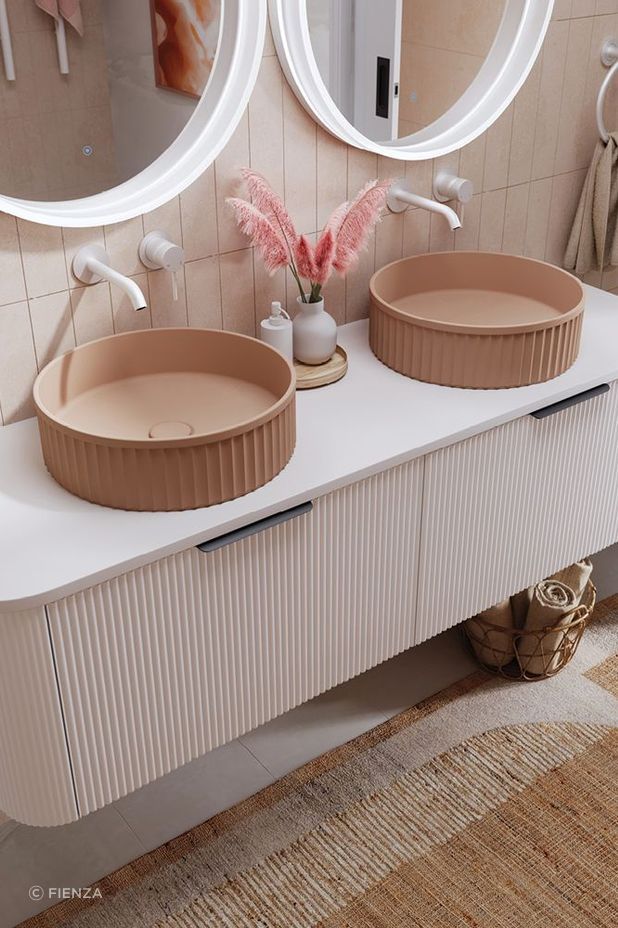 Minka Curved Wall Hung Vanities by Fienza