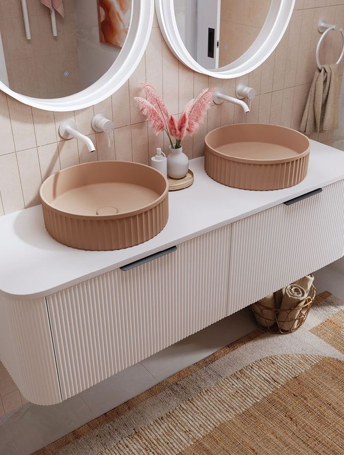 Minka Curved Wall Hung Vanities by Fienza