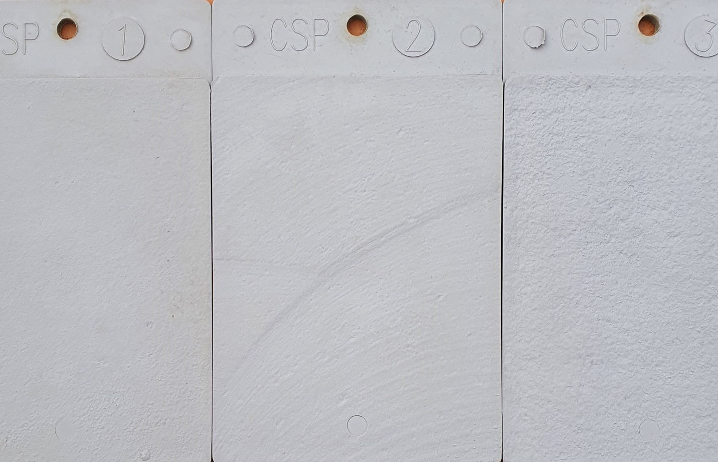 These three samples show the different levels of texture on CSP1, CSP2, and CSP3 level substrates.