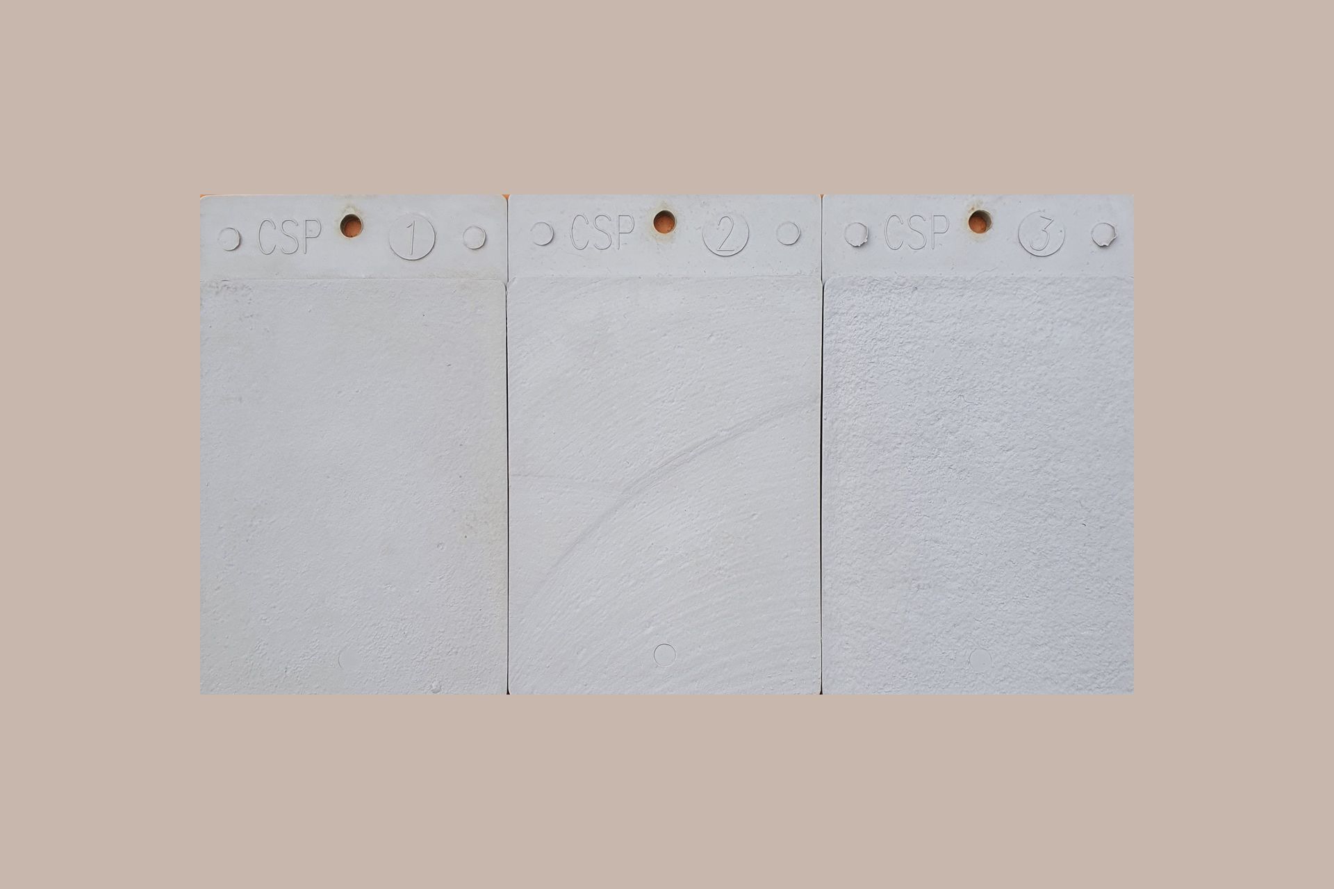 These three samples show the different levels of texture on CSP1, CSP2, and CSP3 level substrates.
