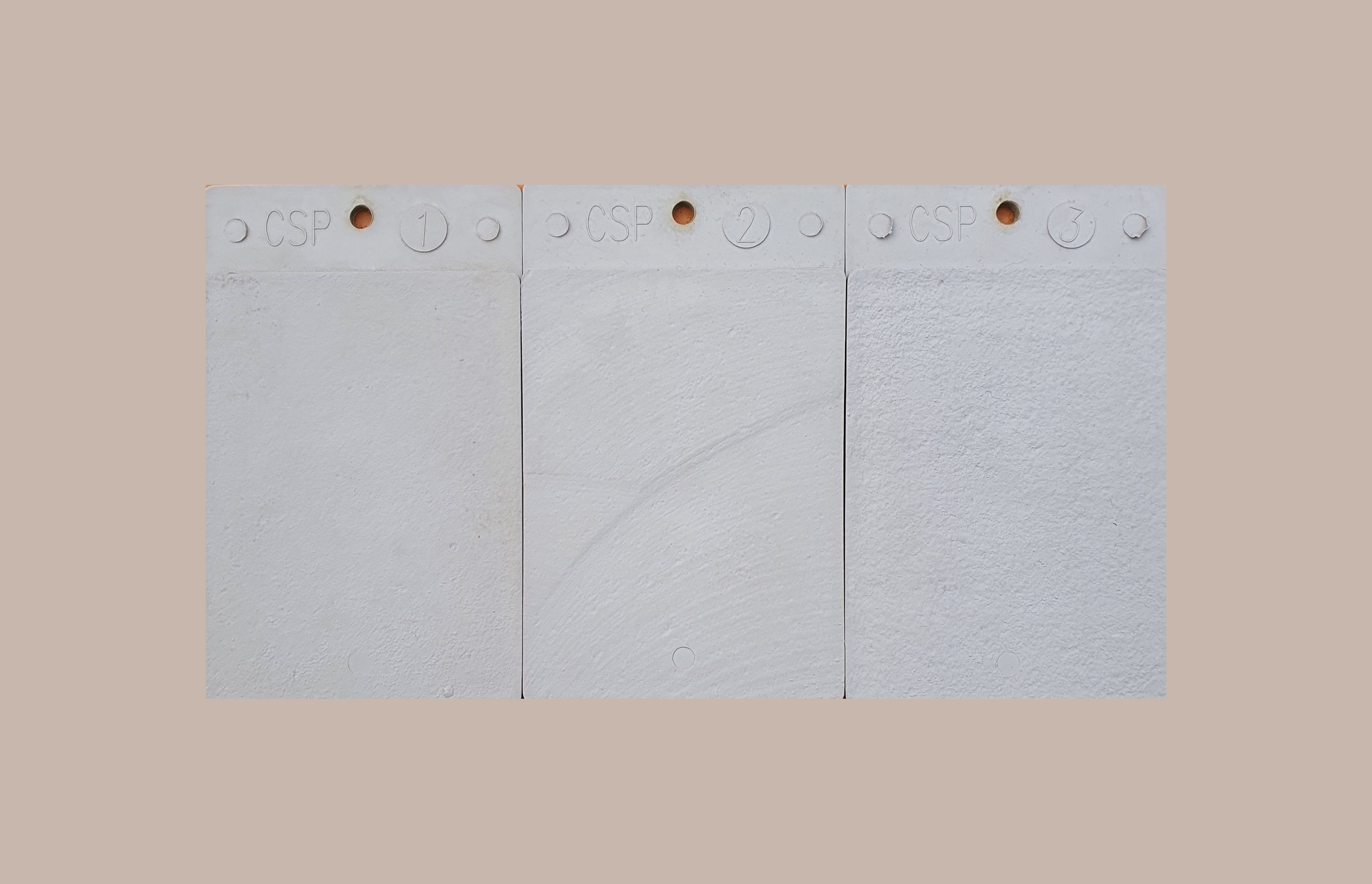 These three samples show the different levels of texture on CSP1, CSP2, and CSP3 level substrates.