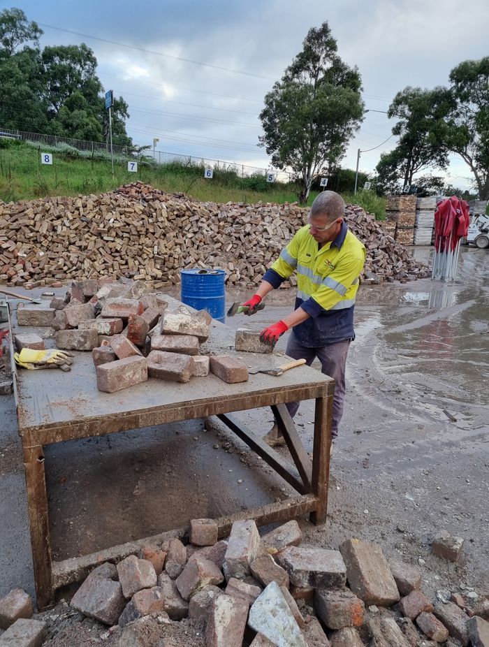 The waste from the bricks is recycled and used as road base.
