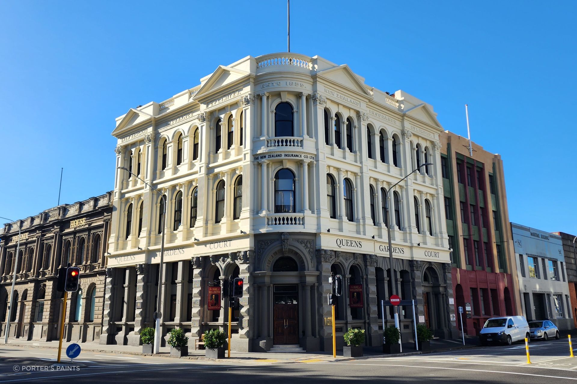 Stone Paint 'Fine' and 'Coarse' were used to restore Queens Garden Court in Dunedin.