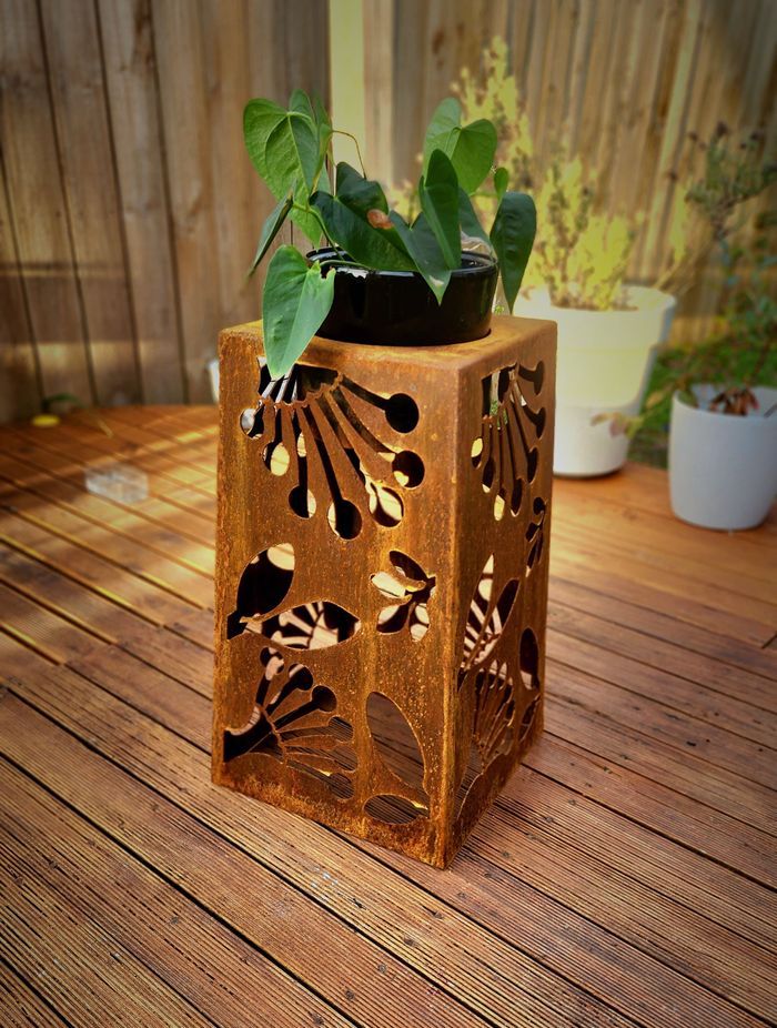 A steel planter box designed and created by the Momentum Fabrication team.