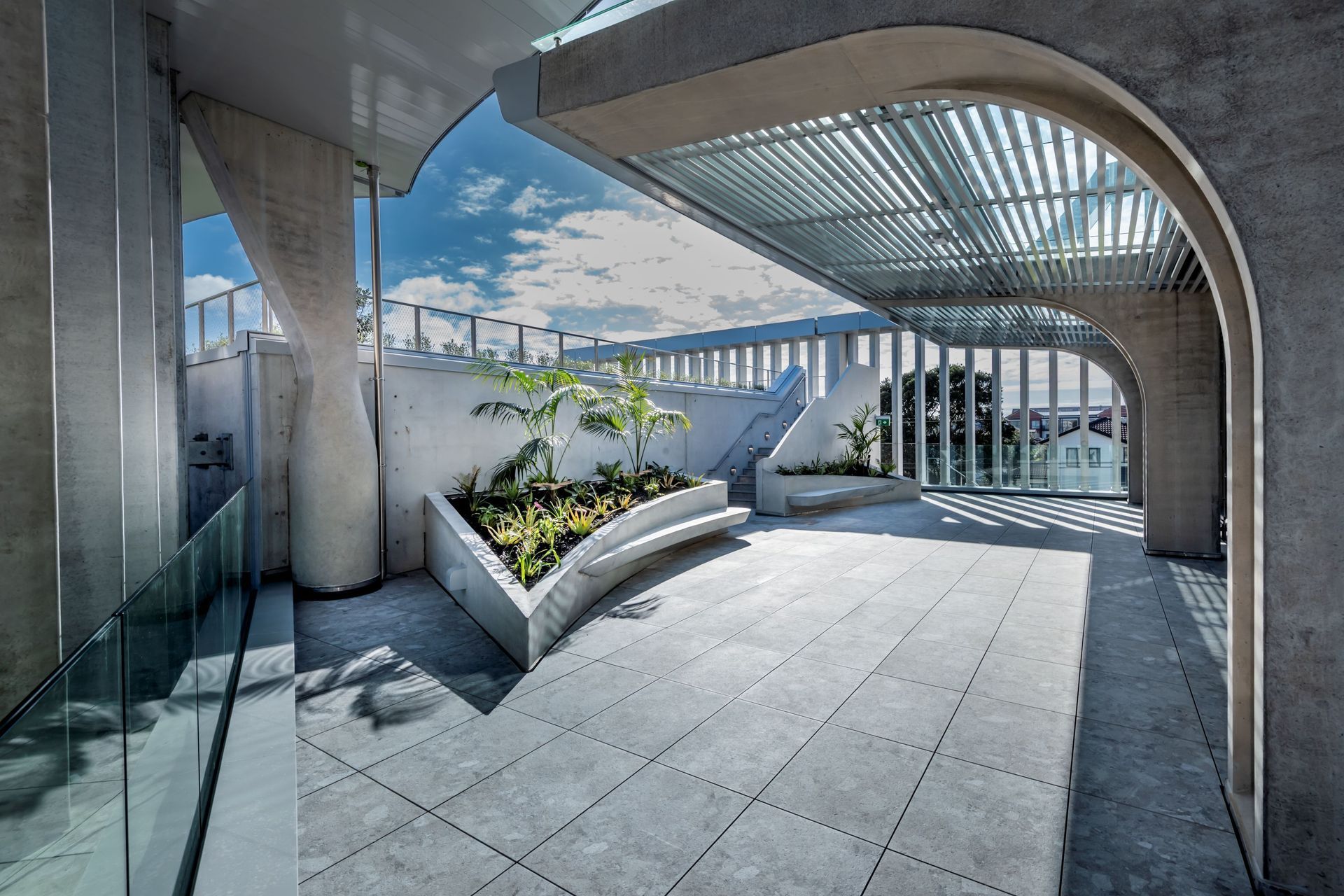 Every concrete element of the building's interior and exterior has been produced using GreenStone LCC.