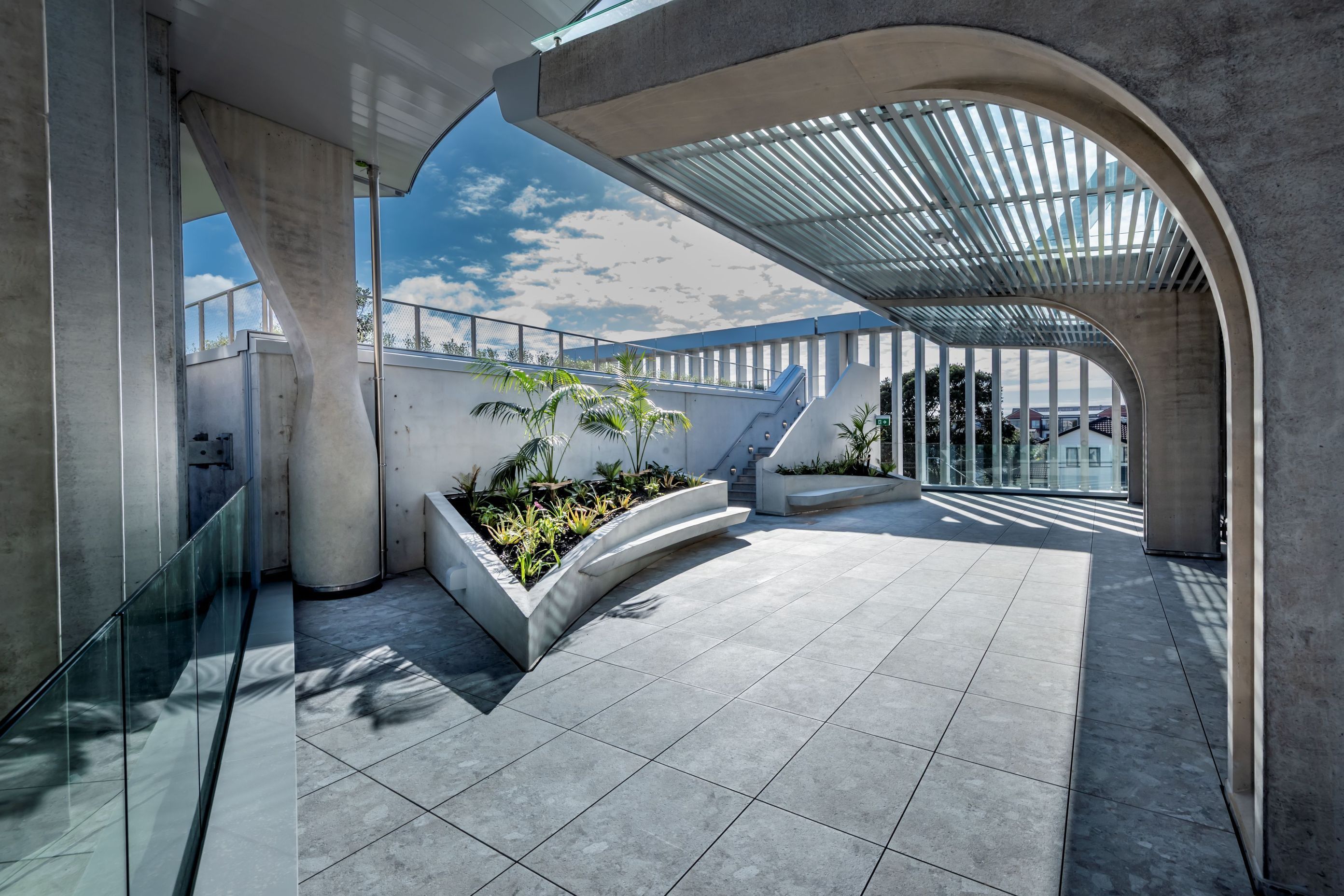 Every concrete element of the building's interior and exterior has been produced using GreenStone LCC.