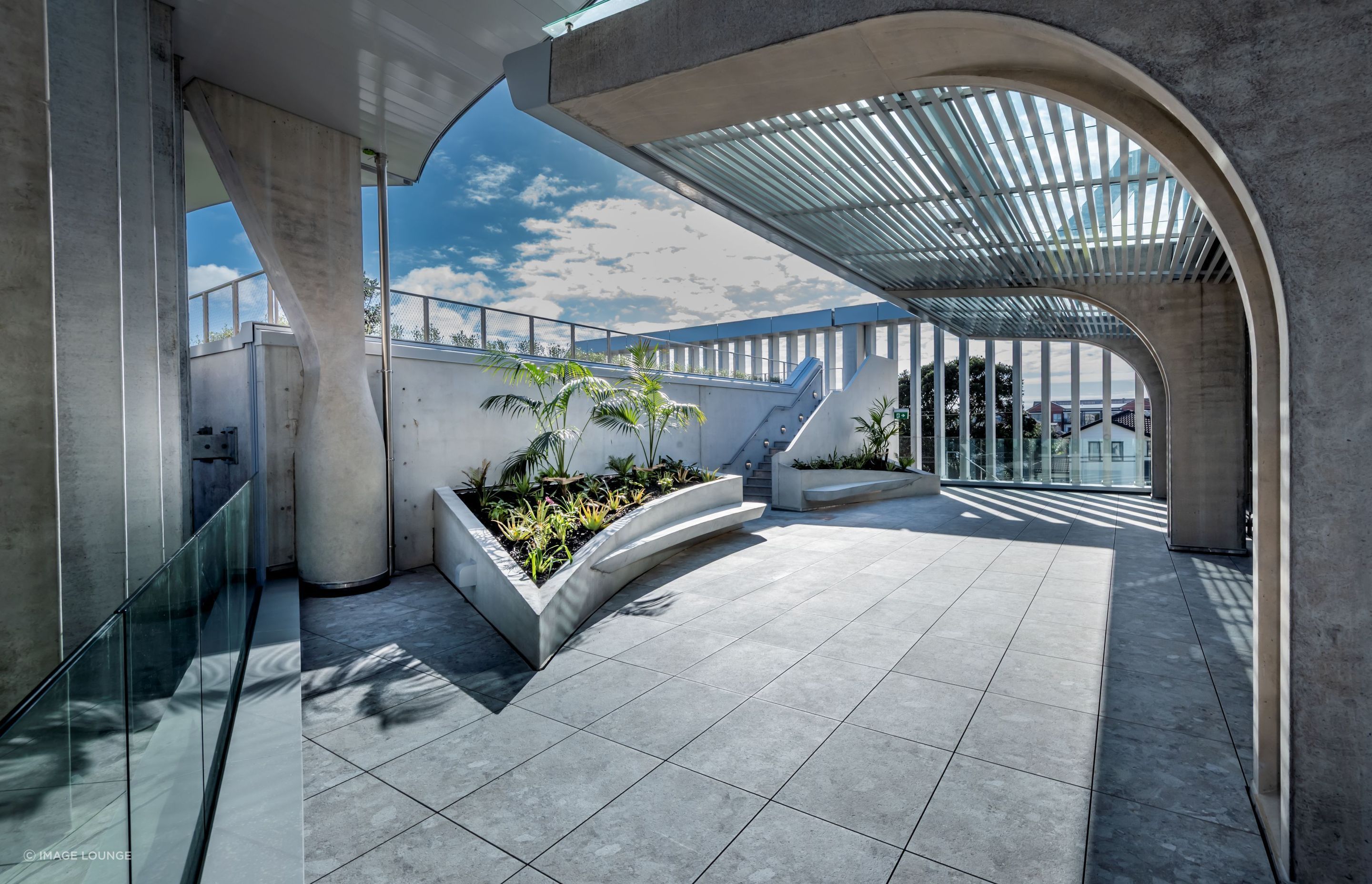 Every concrete element of the building's interior and exterior has been produced using GreenStone LCC.