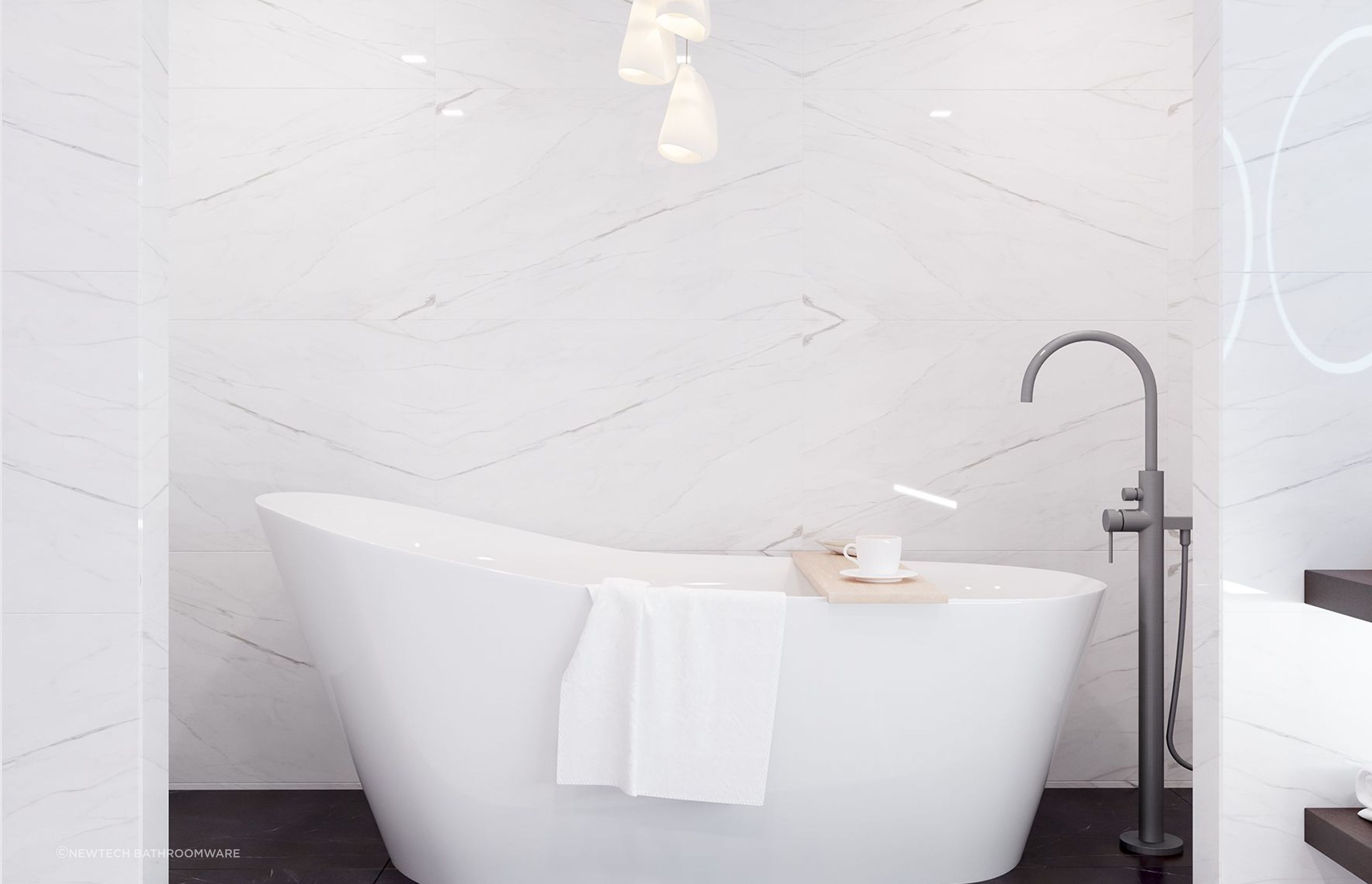 Modern versions give a distinctly contemporary feel with captivating designs demonstrated by the 42nd Avenue Freestanding Bath