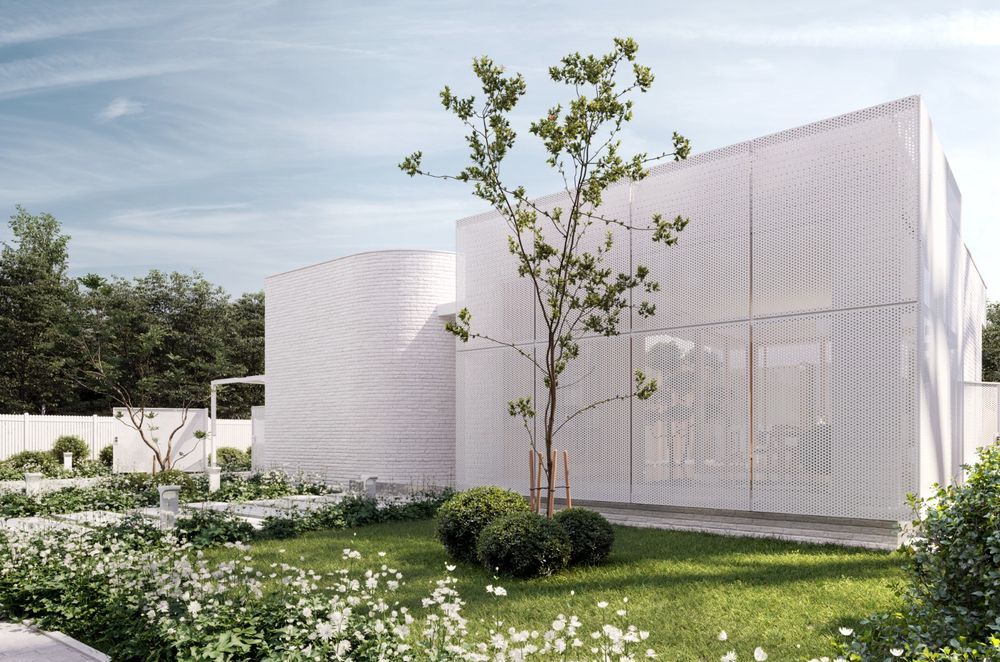 Zen-like vibes with the elegant use of crisp white bricks at Courtyard House