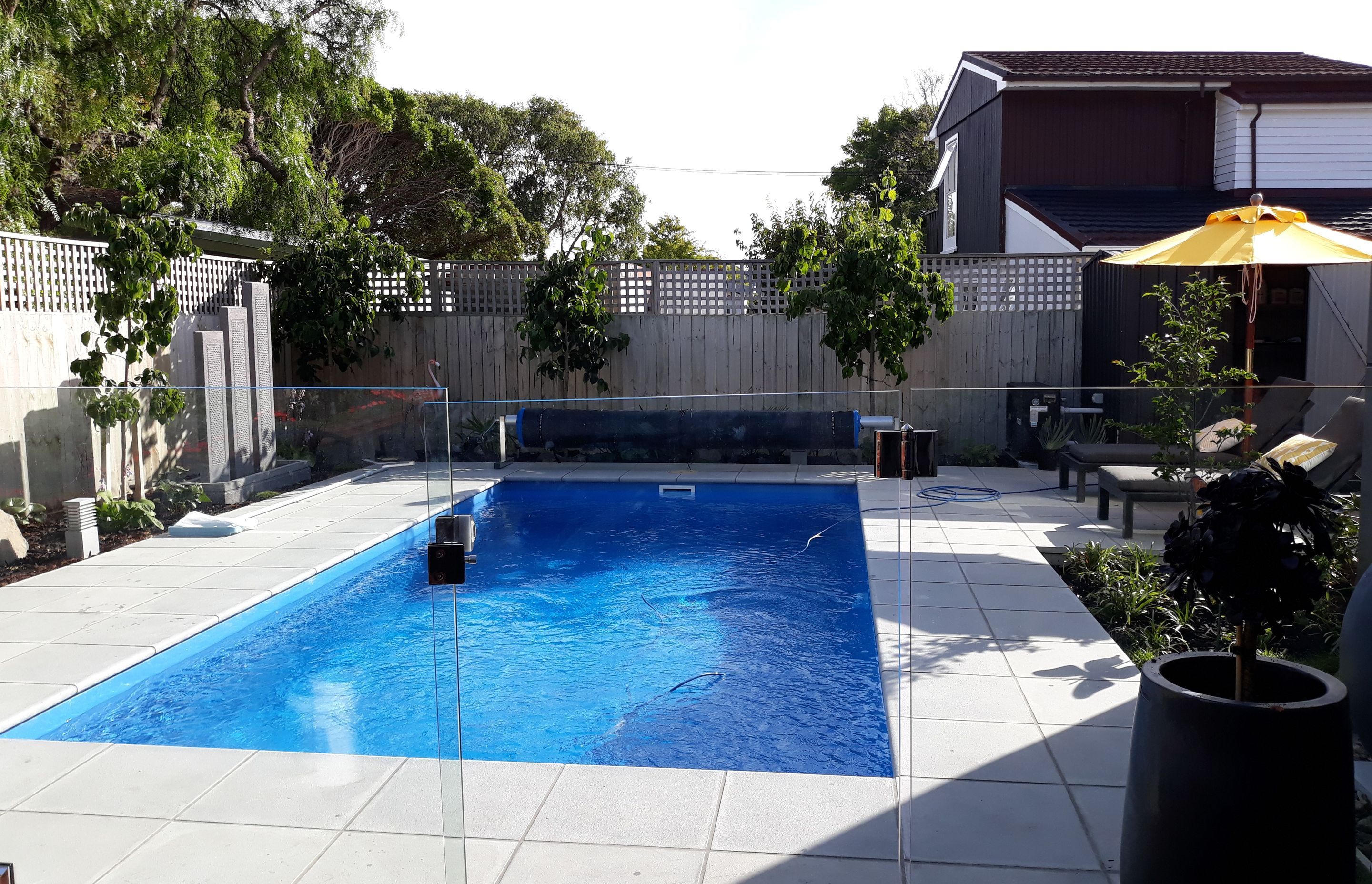 A pool built by Erskine shortly after completion.