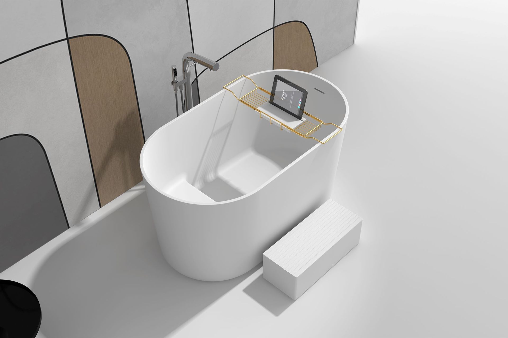 With a built in seat for comfortable, upright soaking, the Gia Freestanding Soak Tub is indulgence personified