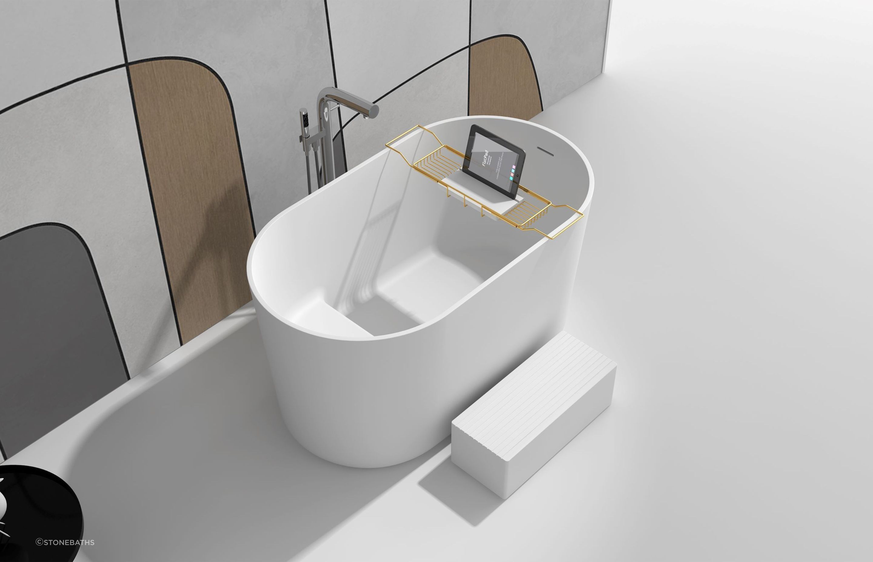 With a built in seat for comfortable, upright soaking, the Gia Freestanding Soak Tub is indulgence personified