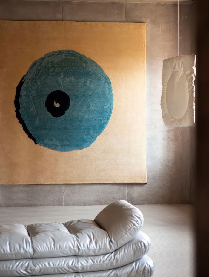 Rug design named 'Blue Tit' by Faye Toogood