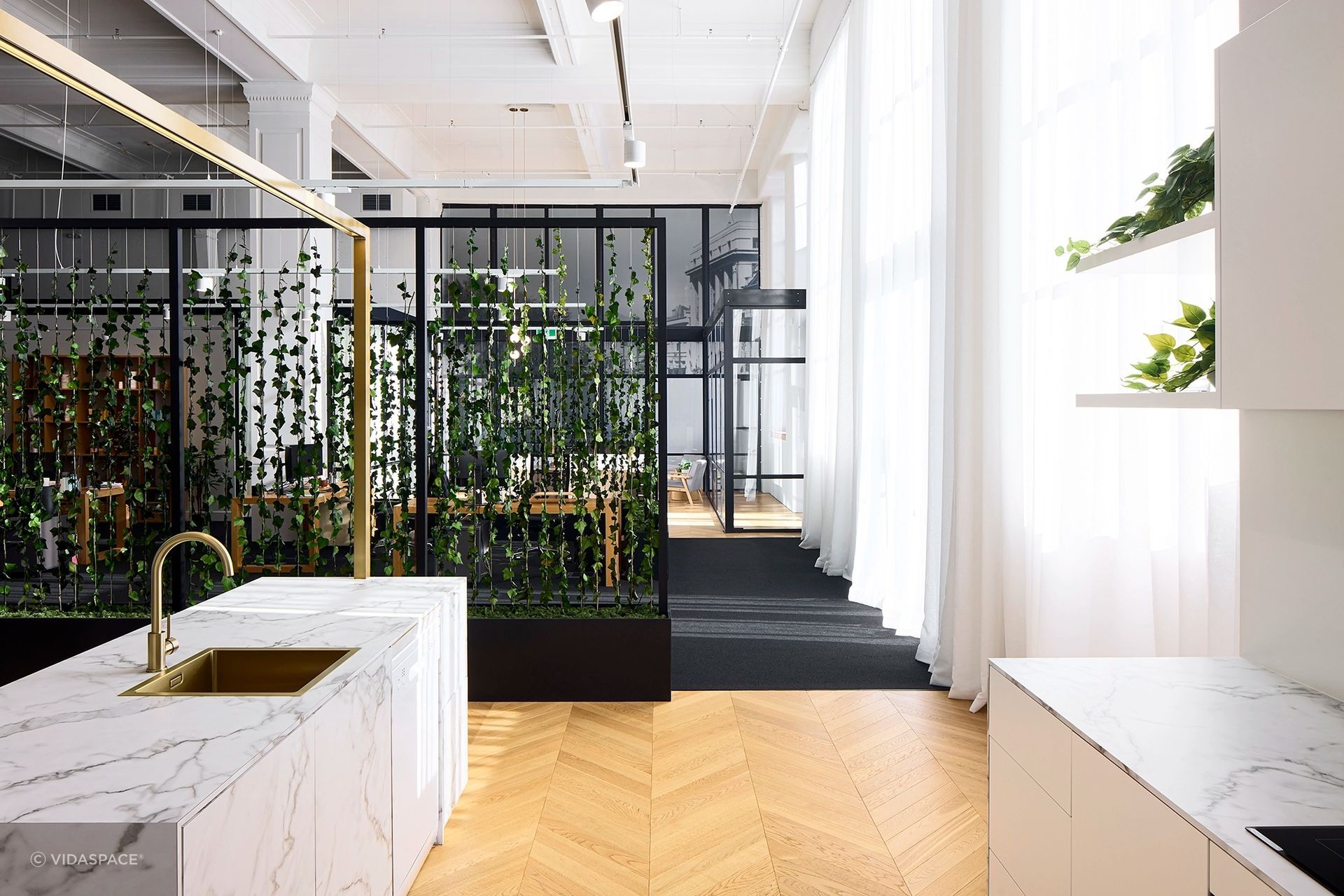 Jeuneora Skincare by Three Sixty Architecture | Italian Collection Pallido Chevron Timber Flooring