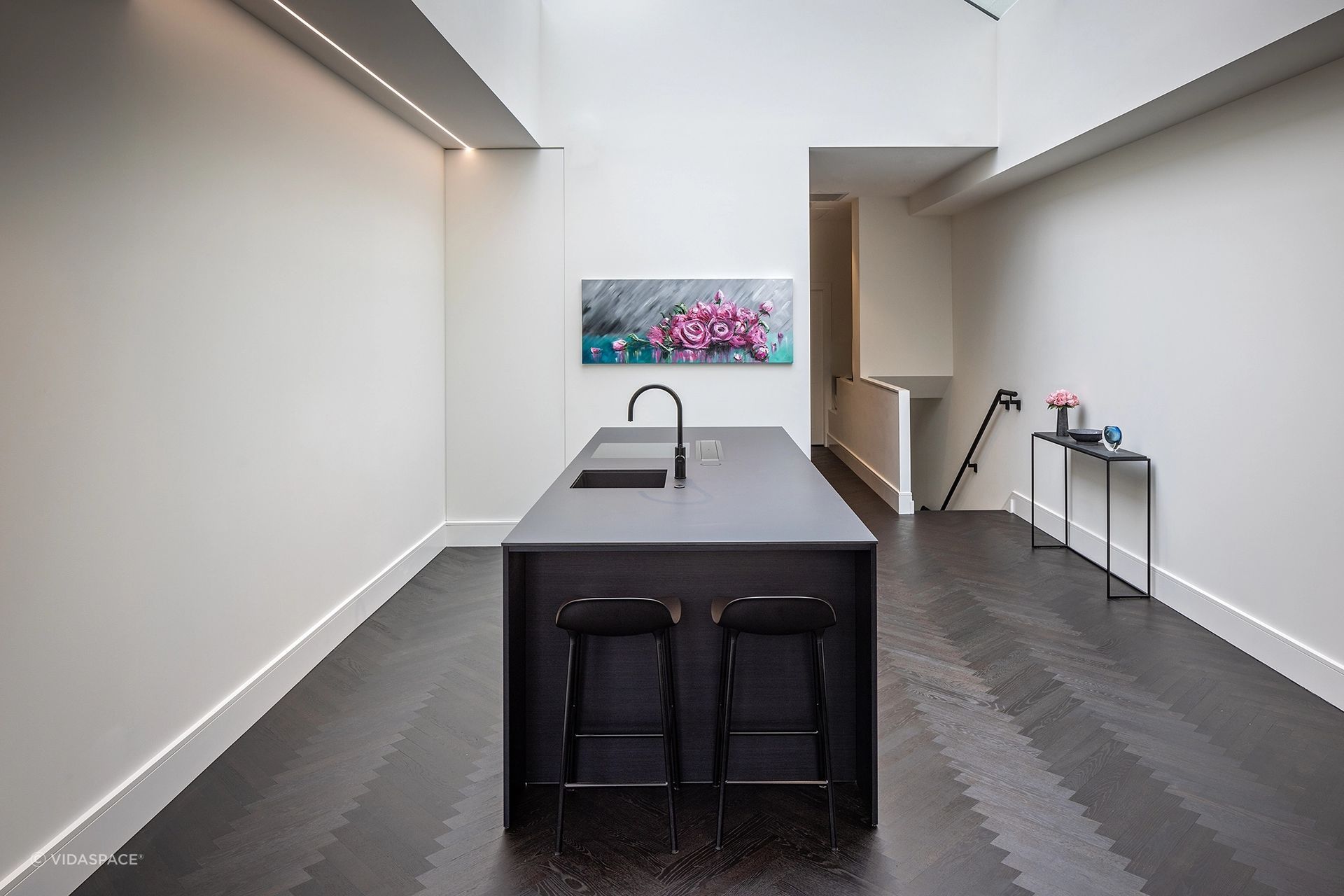 The Island by German Kitchens | Italian Collection Grande Herringbone Timber Flooring