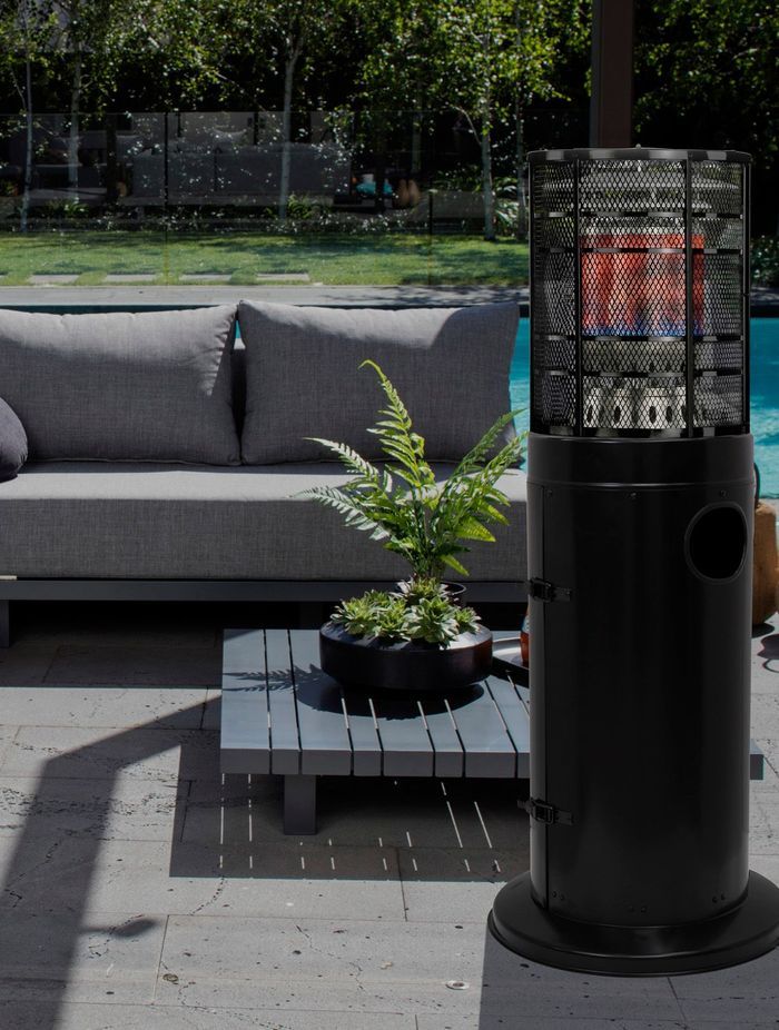 The versatile Gasmate Stellar Black Area Heater by Sitro Group Australia.