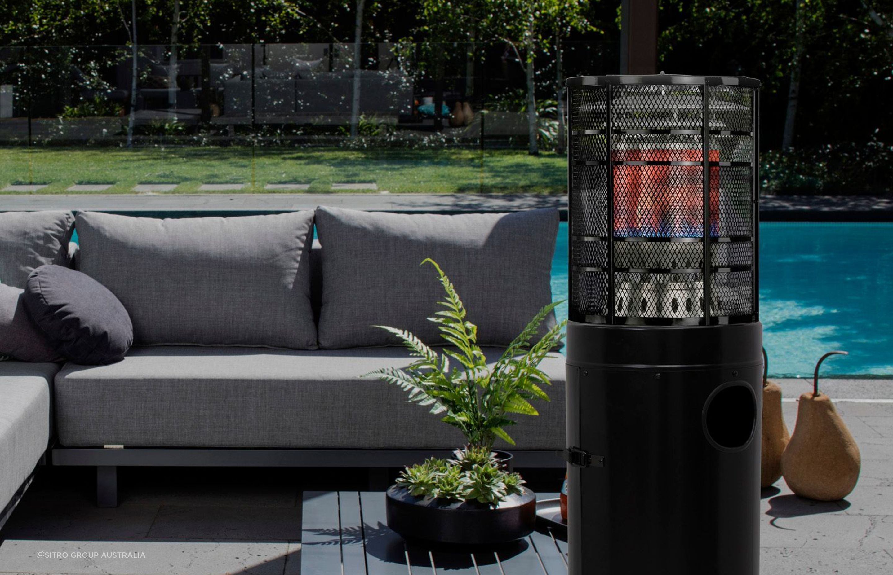 The versatile Gasmate Stellar Black Area Heater by Sitro Group Australia.