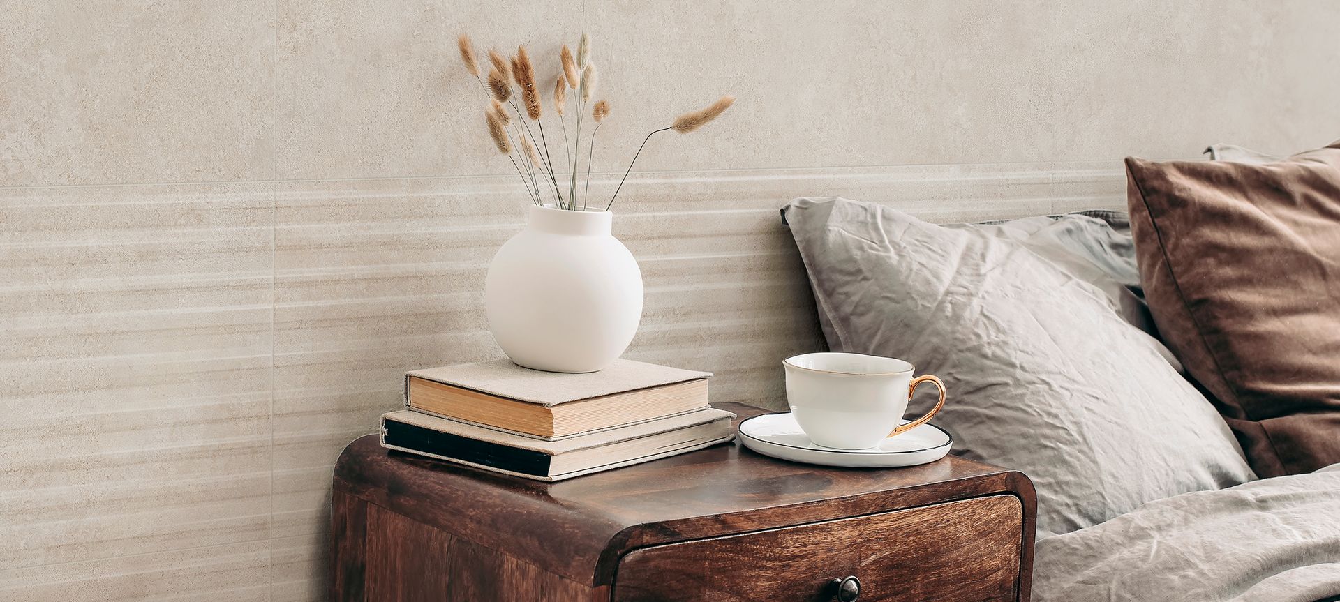 The Evolutia porcelain tile from The Tile Depot features one of the latest trends in tiles: lineal textures.