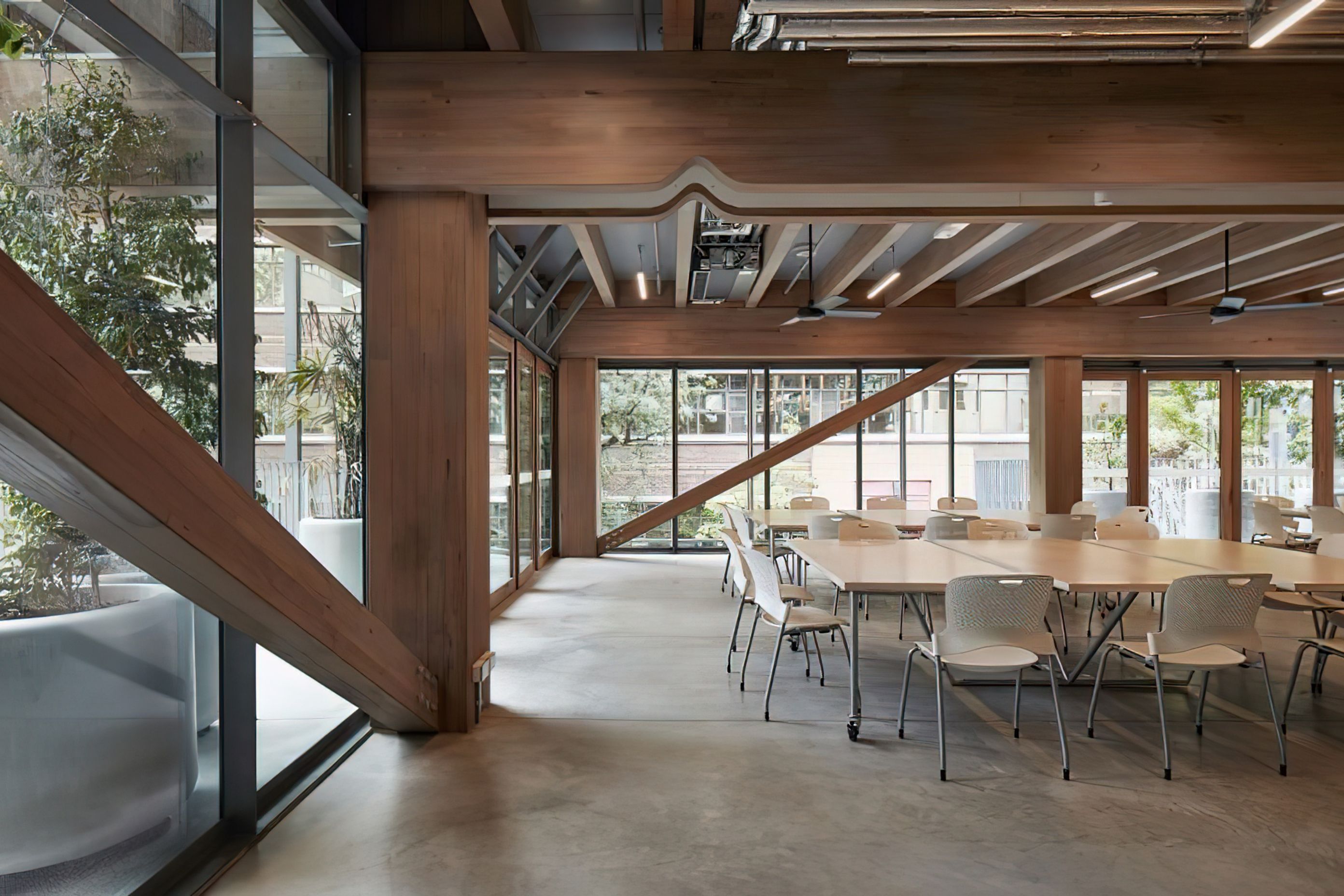 RMIT Garden Building – Glulam made from ASH’s structural grade Victorian ash.
