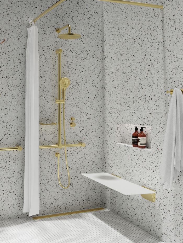 The Liberty Shower Seat ensures comfort and safety while in the shower.