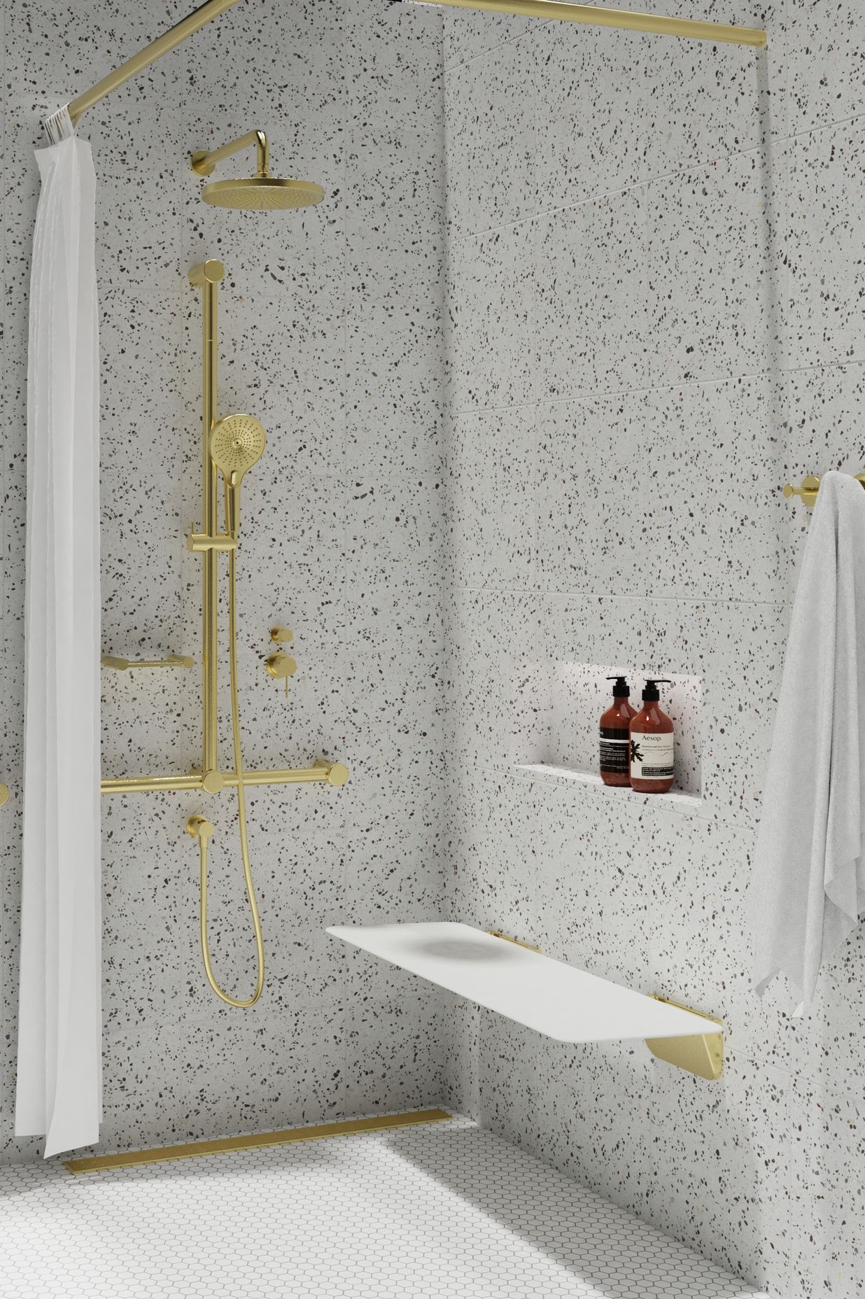 The Liberty Shower Seat ensures comfort and safety while in the shower.