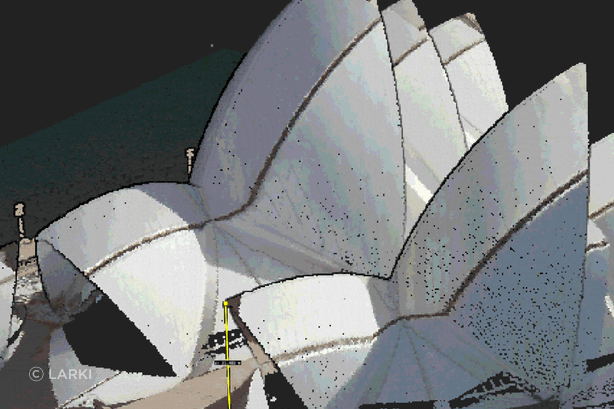The Sydney Opera House using 3D Aerial Point Cloud by LARKI.