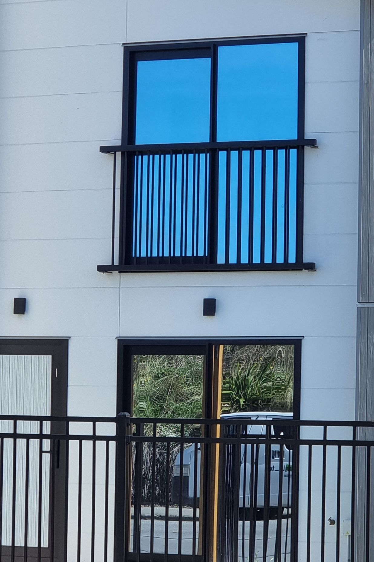 Vertical balusters are a popular option for the Juliette balustrade.