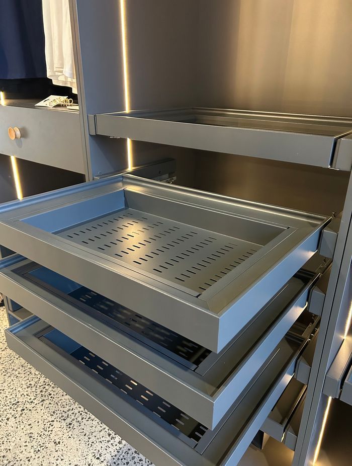 The SIGE Kaos Wardrobe System can be customised to your storage needs.