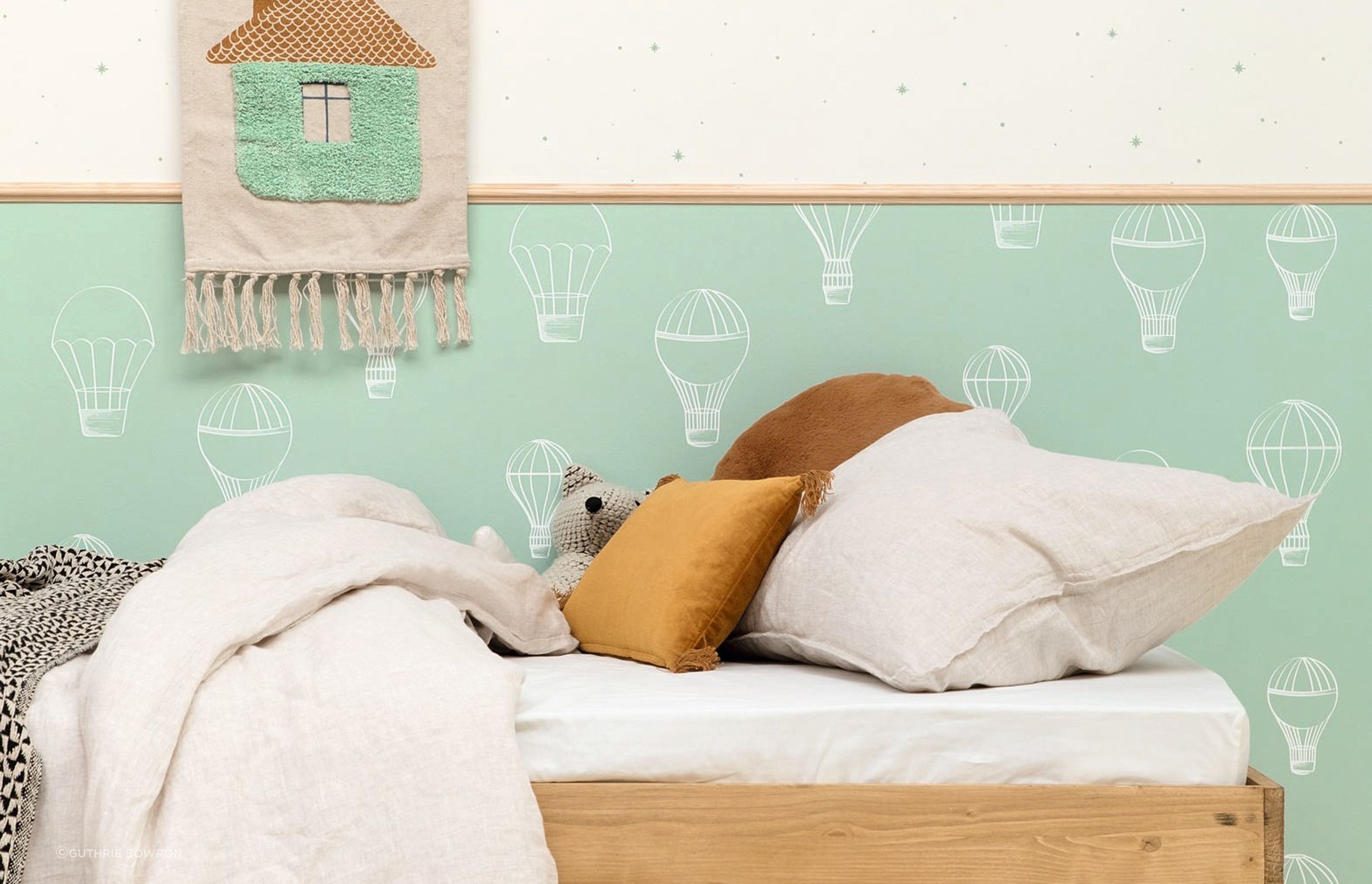 The Autour Du Monde Wallpaper Collection is the perfect choice for a stylish children's bedroom.