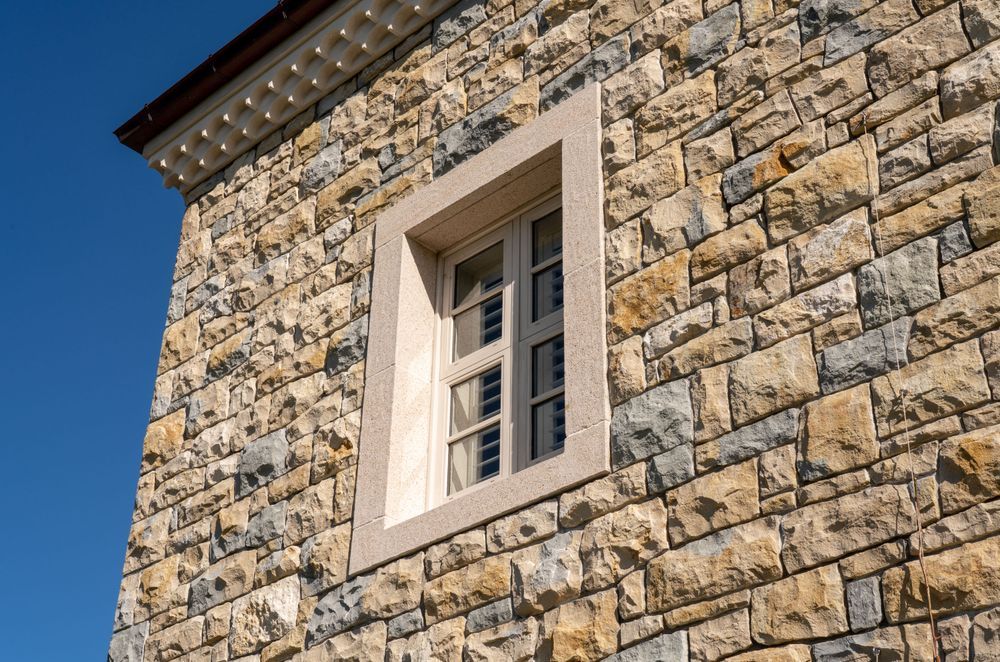 The stonework was purposefully laid to look imperfect and asymmetrical, to better suit the rustic, rural feel.