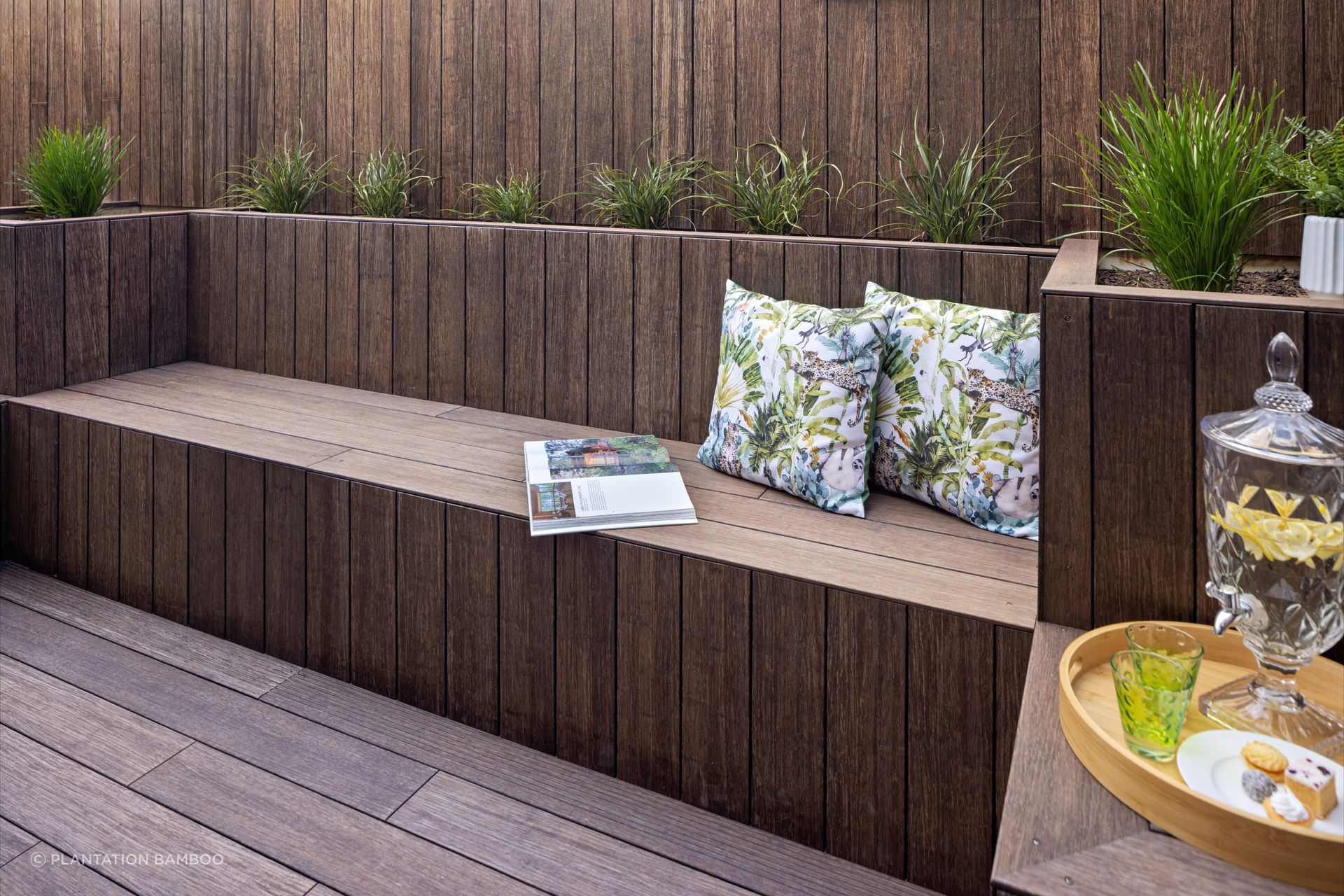 "Bamboo's strength and durability are achieved by either compressing or laminating the bamboo fibres into high-density boards and panels, allowing it to be used for a wide variety of applications, including decking, cladding, flooring, and bespoke joinery."